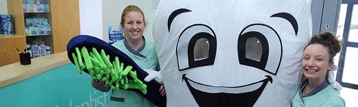 Youngsters join Timmy Tooth to brush up on their dental health