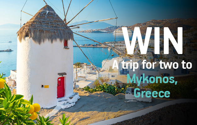 WIN A trip for two to Mykonos, Greece